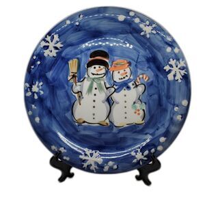 Snow Couple Hand Painted Dinner  Plates ~Vintage~